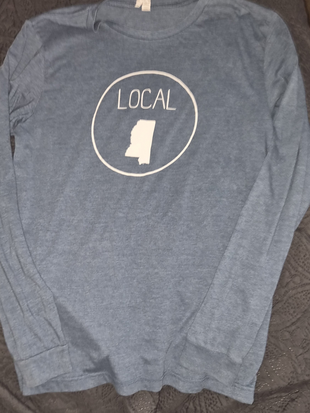 Bella + Canvas Long Sleeve Heather Slate Blue T-Shirt – "LOCAL" Mississippi